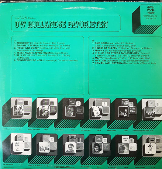 Various - Uw Hollandse Favorieten (LP) Vinyl LP Vinyl Zeer Goed / Hoesje Goed "VINYLSINGLES.NL"