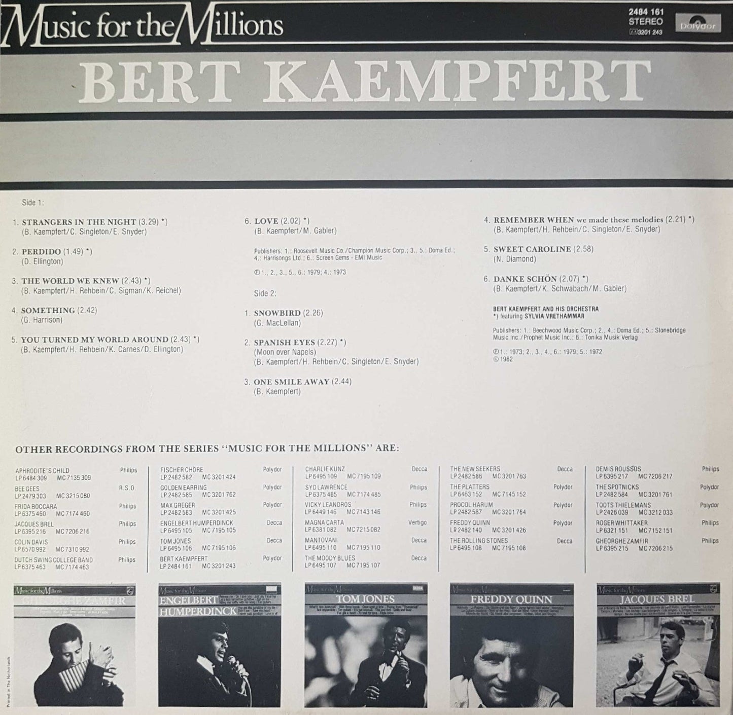 Bert Kaempfert Featuring Sylvia Vrethammar - Bert Kaempfert (LP) Vinyl LP Vinyl Very Good (VG) <br> Hoes Good Plus (G+)