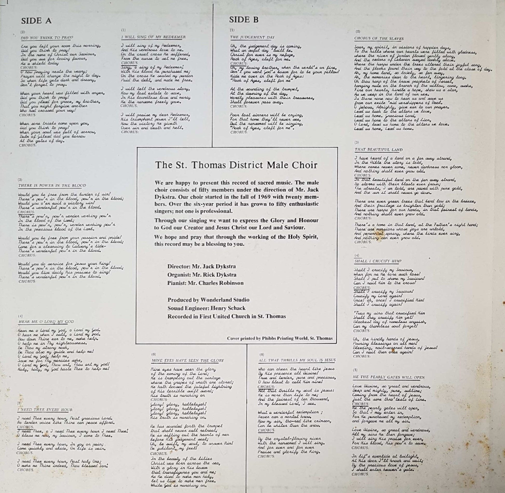 St. Thomas District Male Choir, "Crescendo" - I Will Sing Of My Redeemer (LP) Vinyl LP VINYLSINGLES.NL