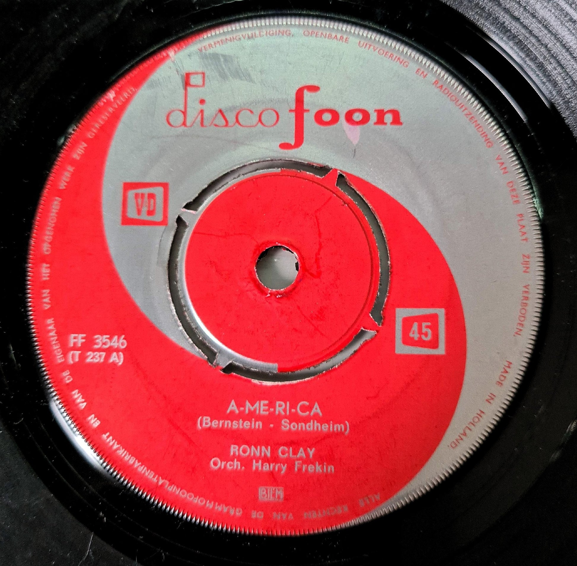 Ronn Clay / Bud Ashton And His Group - A-me-ri-ca Vinyl Singles Vinyl Very Good (VG) <br> Hoes Good Plus (G+)