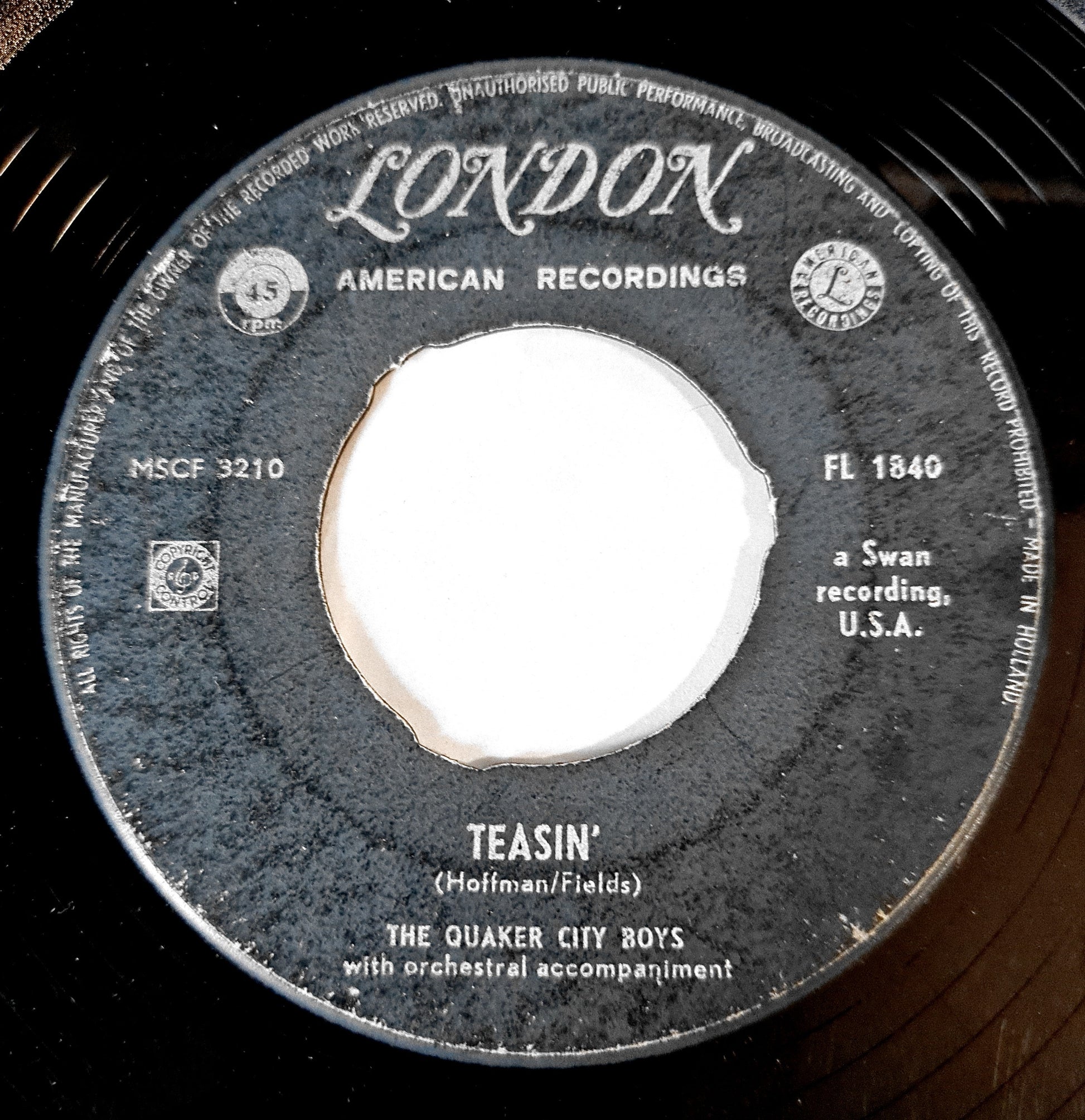 Quaker City Boys - Teasin 13444 Vinyl Singles VINYLSINGLES.NL