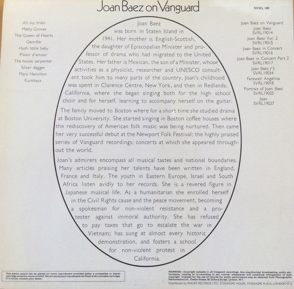 Joan Baez - Joan Baez On Vanguard (LP) Vinyl LP VINYLSINGLES.NL