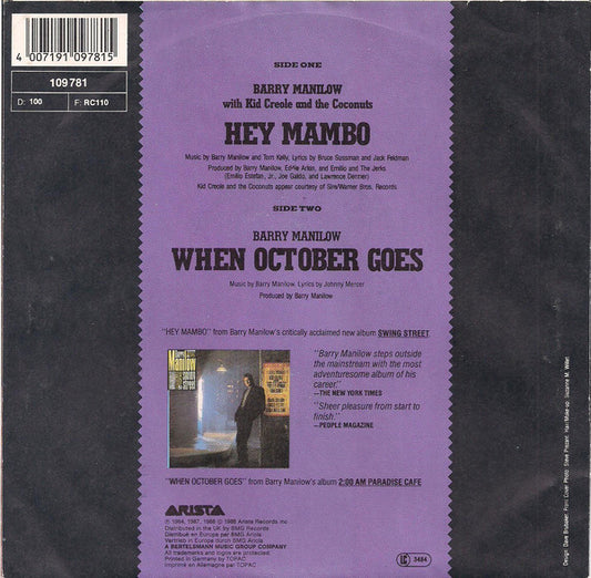 Barry Manilow With Kid Creole And The Coconuts - Hey Mambo