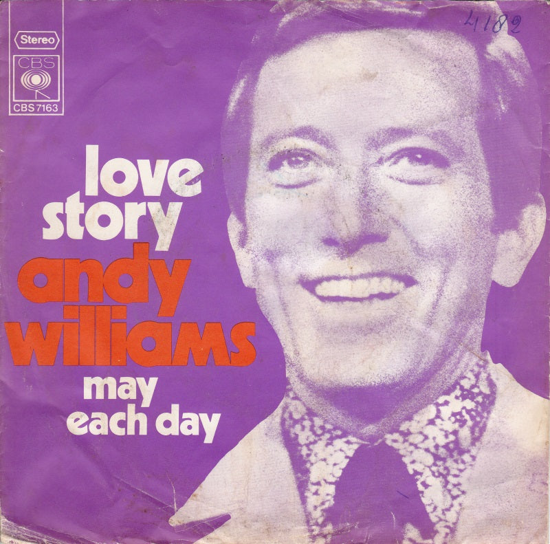 Andy Williams - Love Story Vinyl Singles Vinyl Very Good (VG) <br> Hoes Good Plus (G+)