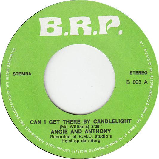 Angie & Anthony - Can I Get There By Candlelight Vinyl Singles Vinyl Zeer Goed / Hoesje Goed "VINYLSINGLES.NL"