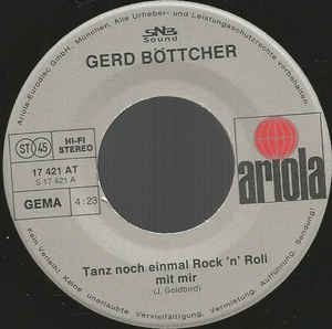 Gerd Böttcher - Tanz Noch Einmal Rock'n' Roll Mit Mir Vinyl Singles Vinyl Very Good (VG) <br> Hoes Generic