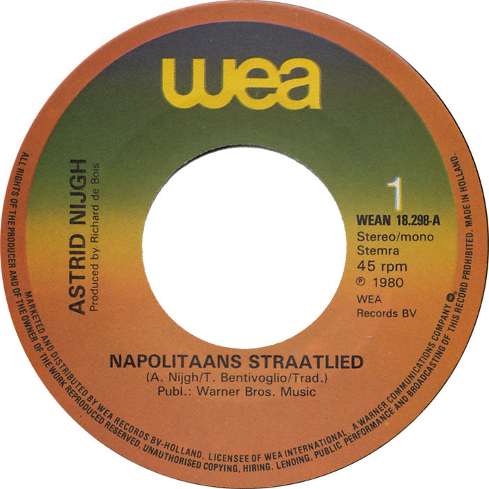 Astrid Nijgh - Napolitaans Straatlied 30597 Vinyl Singles Goede Staat