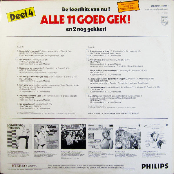 Various - Alle 11 Goed Gek! En 2 Nóg Gekker! Deel 4 (LP) Vinyl LP VINYLSINGLES.NL