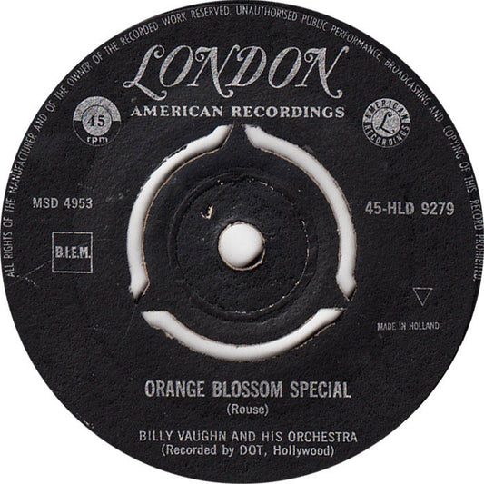 Billy Vaughn And His Orchestra - Wheels 18100 Vinyl Singles Vinyl Zeer Goed / Hoesje Generic "VINYLSINGLES.NL"