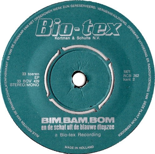 No Artist - Bim Bam Bom En De Schat Uit De Blauwe Diepzee Vinyl Singles VINYLSINGLES.NL