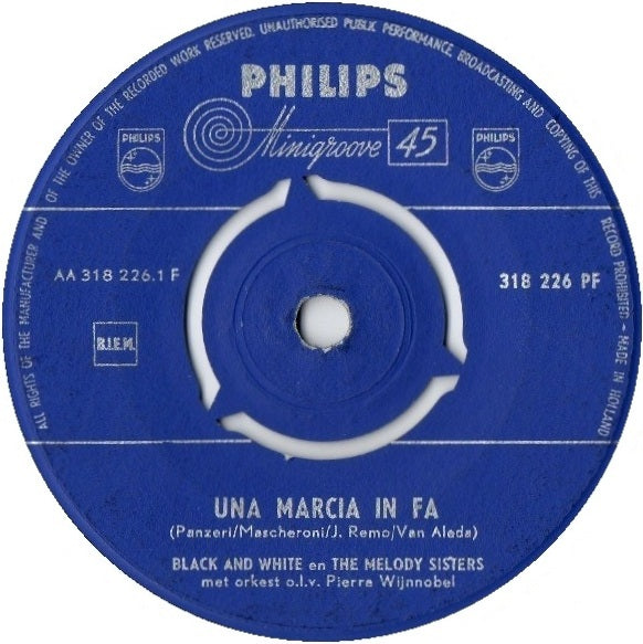 Black And White En The Melody Sisters - Una Marcia In Fa 16217 Vinyl Singles VINYLSINGLES.NL