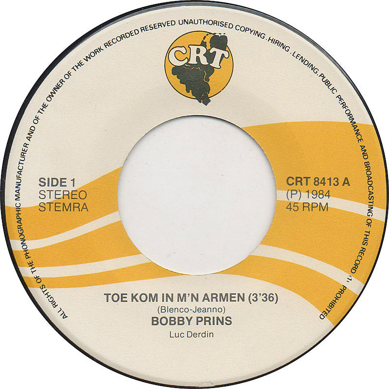 Bobby Prins - Toe Kom In M'n Armen 16065 15152 35112 36043 Vinyl Singles VINYLSINGLES.NL