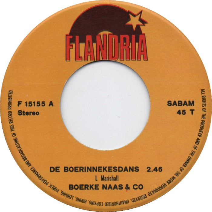 Boerke Naas & Co, Het Vlaamse Wonderorgel - De Boerinnekes-Dans 29102 Vinyl Singles Goede Staat