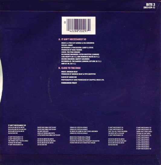 Bronski Beat - It Ain't Necessarily So Vinyl Singles Media: VG+ / Sleeve: G+ "VINYLSINGLES.NL"