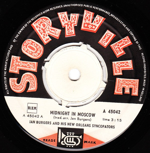 Jan Burgers And His New Orleans Syncopators - Midnight In Moscow Vinyl Singles VINYLSINGLES.NL