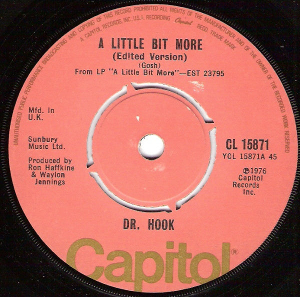 Dr. Hook - A Little Bit More 07554 37322 22855 Vinyl Singles Hoes: Generic