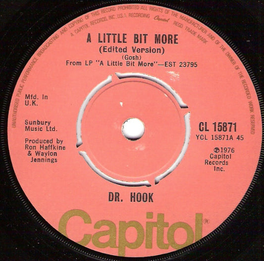 Dr. Hook - A Little Bit More 07554 37322 22855 Vinyl Singles Hoes: Generic