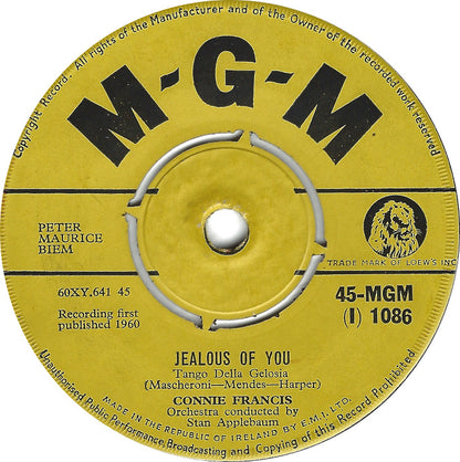 Connie Francis - Jealous Of You (B) 00608 Vinyl Singles Gebruikssporen!