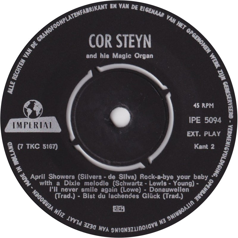 Cor Steyn - Cor Steyn And His Magic Organ 1 (EP) 13628 10056 Vinyl Singles EP VINYLSINGLES.NL