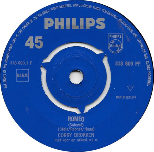 Corry Brokken - Romeo 29611 Vinyl Singles Vinyl Very Good (VG) <br> Hoes Generic