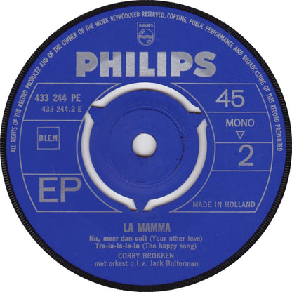 Corry Brokken - La Mamma (Zij Kwamen Overal Vandaan) 16298 Vinyl Singles EP Vinyl Very Good (VG) <br> Hoes Good Plus (G+)
