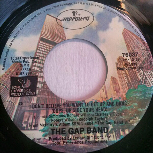 Gap Band - I Don't Believe You Want To Get Up And Dance Vinyl Singles Vinyl Very Good (VG) <br> Hoes Good Plus (G+)
