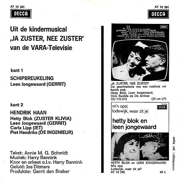 Hetty Blok En Leen Jongewaard - Schipbreukeling 05335 13166 36547 Vinyl Singles VINYLSINGLES.NL