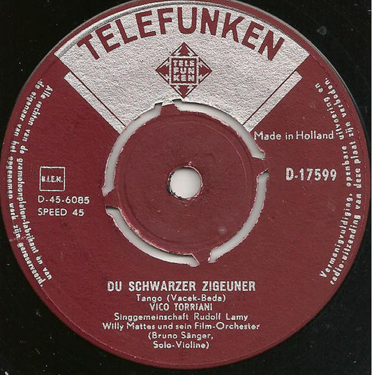 Vico Torriani - Melodia 23499 Vinyl Singles Vinyl Zeer Goed / Hoesje Goed "VINYLSINGLES.NL"