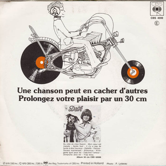 Dave - Ophelie Vinyl Singles Media VG+ \ Sleeve G+