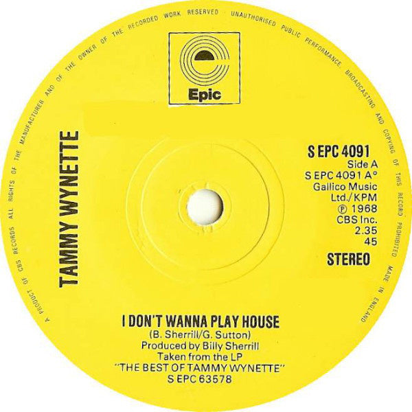 Tammy Wynette - I Don't Wanna Play House 23565 Vinyl Singles VINYLSINGLES.NL