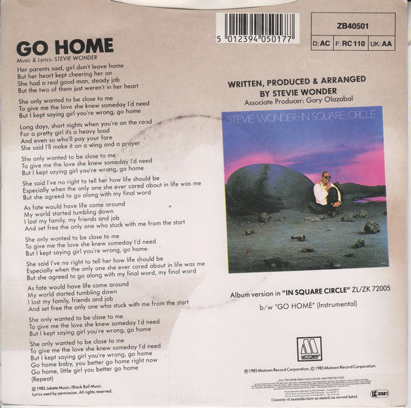 Stevie Wonder - Go Home 22635 Vinyl Singles Goede Staat