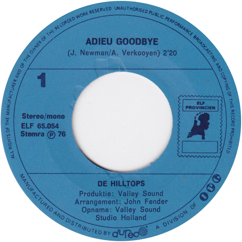 Hilltops - Adieu Goodbye 16300 Vinyl Singles VINYLSINGLES.NL