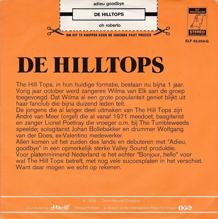 Hilltops - Adieu Goodbye 16300 Vinyl Singles VINYLSINGLES.NL