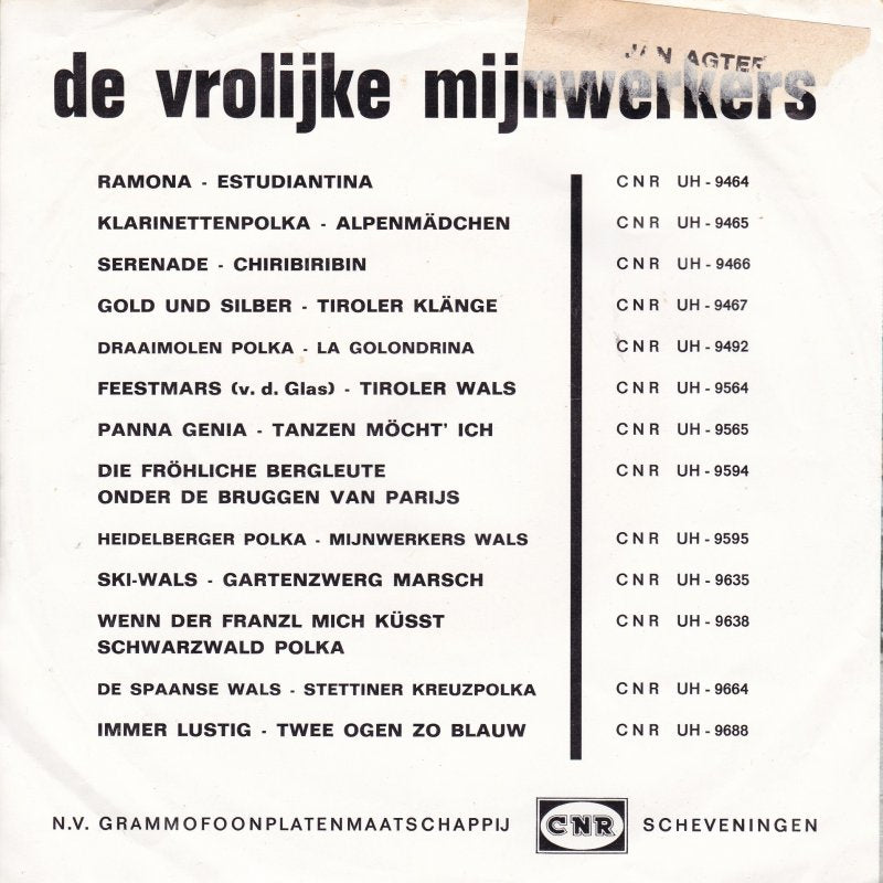 Vrolijke Mijnwerkers - Feestmars 29125 Vinyl Singles VINYLSINGLES.NL