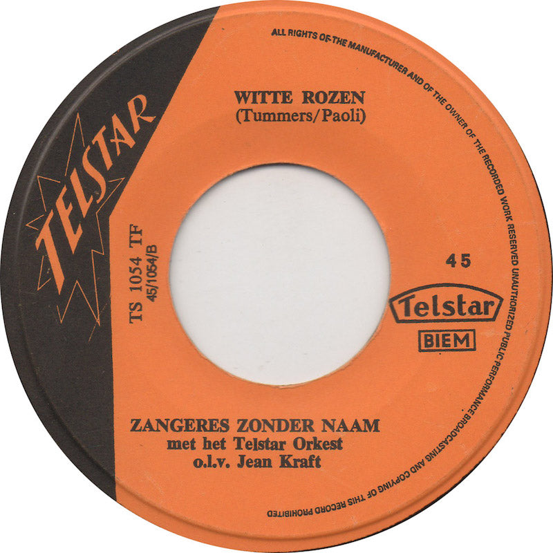 Zangeres Zonder Naam - Achter In 't Stille Klooster Vinyl Singles VINYLSINGLES.NL