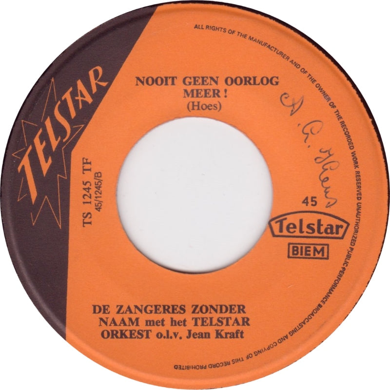 Zangeres Zonder Naam - Jongens Van Achttien Jaar! 00569 00569 11165 25712 28903 35403 35769 Vinyl Singles VINYLSINGLES.NL