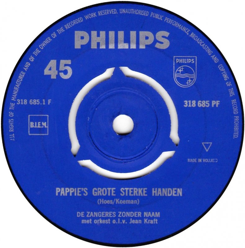Zangeres Zonder Naam - Pappie's Grote Sterke Handen Vinyl Singles VINYLSINGLES.NL