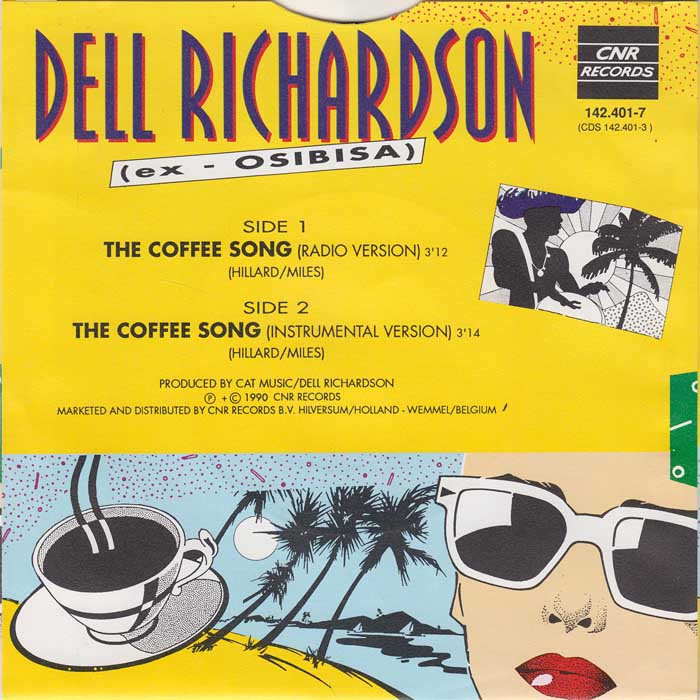 Dell Richardson - The Coffee Song Vinyl Singles Vinyl Very Good (VG) <br> Hoes Good Plus (G+)