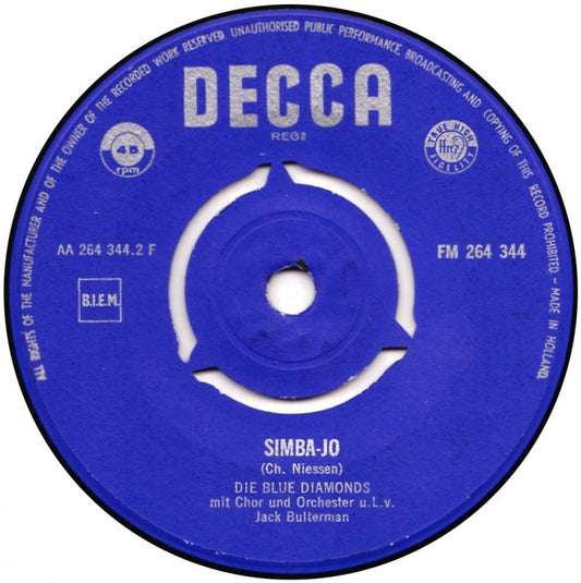 Blue Diamonds - Itsy Bitsy Teenie Weenie Honolulu-Strand-Bikini (B-Keus) Vinyl Singles Vinyl Goed / Hoesje Redelijk "VINYLSINGLES.NL"