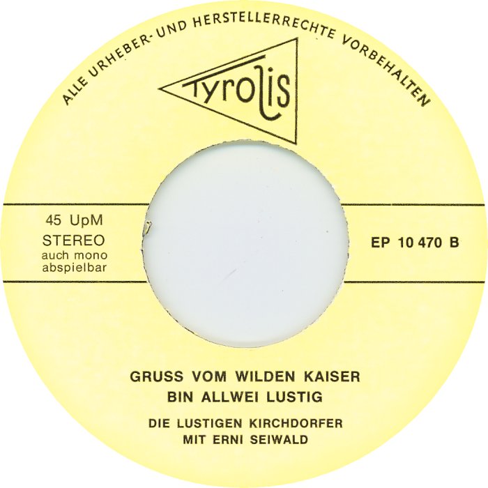 Lustigen Kirchdorfer Mit Erni Seiwald - Echo-Jodler (EP) Vinyl Singles EP VINYLSINGLES.NL