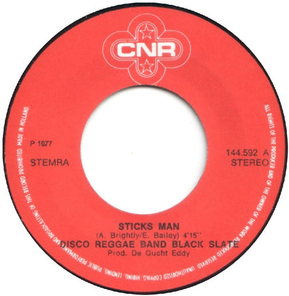 Disco Reggae Band & Black Slate - Sticks Man Vinyl Singles Vinyl Very Good (VG) <br> Hoes Good Plus (G+)