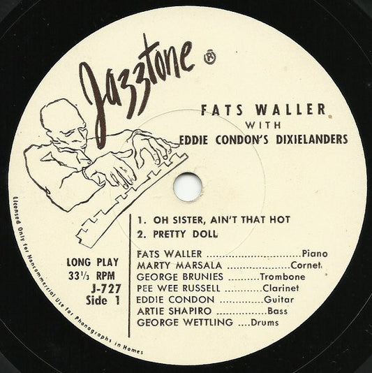 Fats Waller With Eddie Condon's Dixielanders - Fats Waller With Eddie Condon's Dixielanders (EP) 21863 Vinyl Singles EP VINYLSINGLES.NL