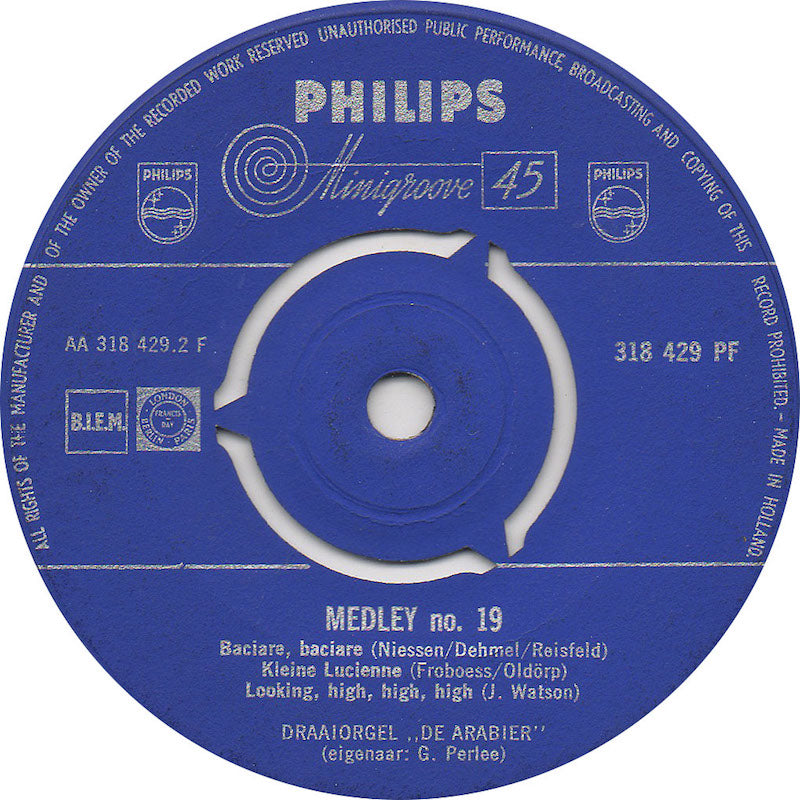 Draaiorgel De Arabier - Medley No. 19 18141 Vinyl Singles VINYLSINGLES.NL