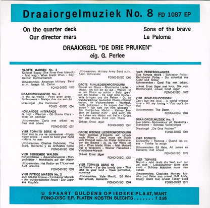Draaiorgel De Drie Pruiken Eig. G. Perlee - Draaiorgelmuziek No. 8 (EP) 06623 Vinyl Singles EP VINYLSINGLES.NL