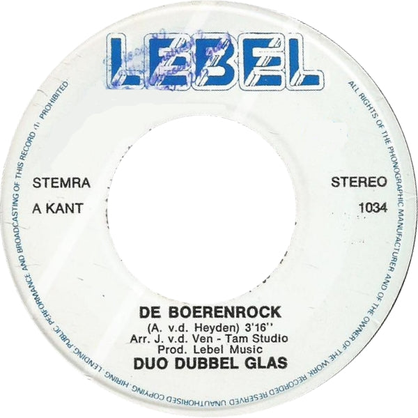 Duo Dubbel Glas - De Boerenrock 29593 Vinyl Singles Goede Staat