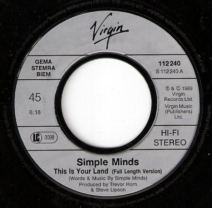 Simple Minds - This Is Your Land Vinyl Singles VINYLSINGLES.NL