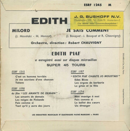 Edith Piaf - Milord 30320 28371 29204 34194 Vinyl Singles VINYLSINGLES.NL