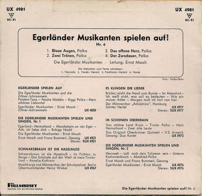 Original Egerländer Musikanten - Egerländer Musikanten Spielen Auf! - Nr. 6 (EP) 33683 Vinyl Singles EP VINYLSINGLES.NL