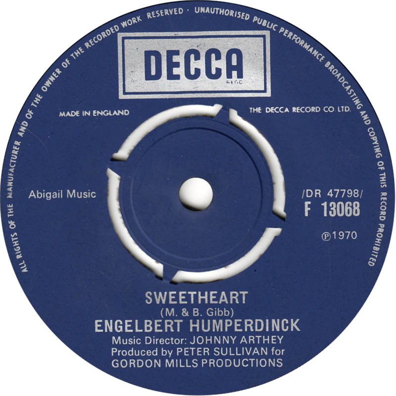 Engelbert Humperdinck - Sweetheart 28940 13455 Vinyl Singles VINYLSINGLES.NL