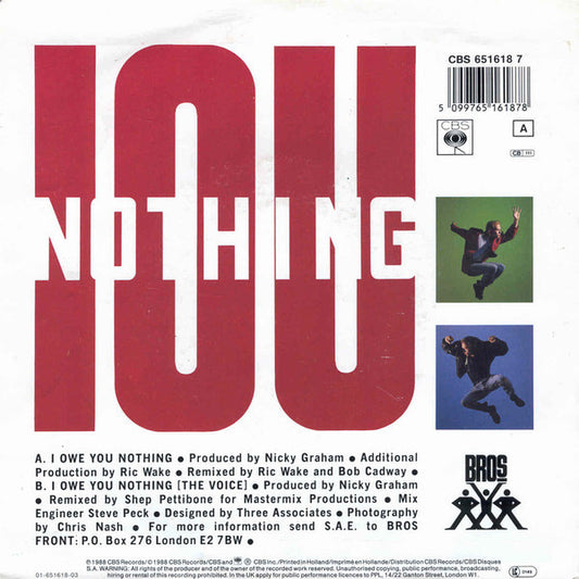 Bros - I Owe You Nothing